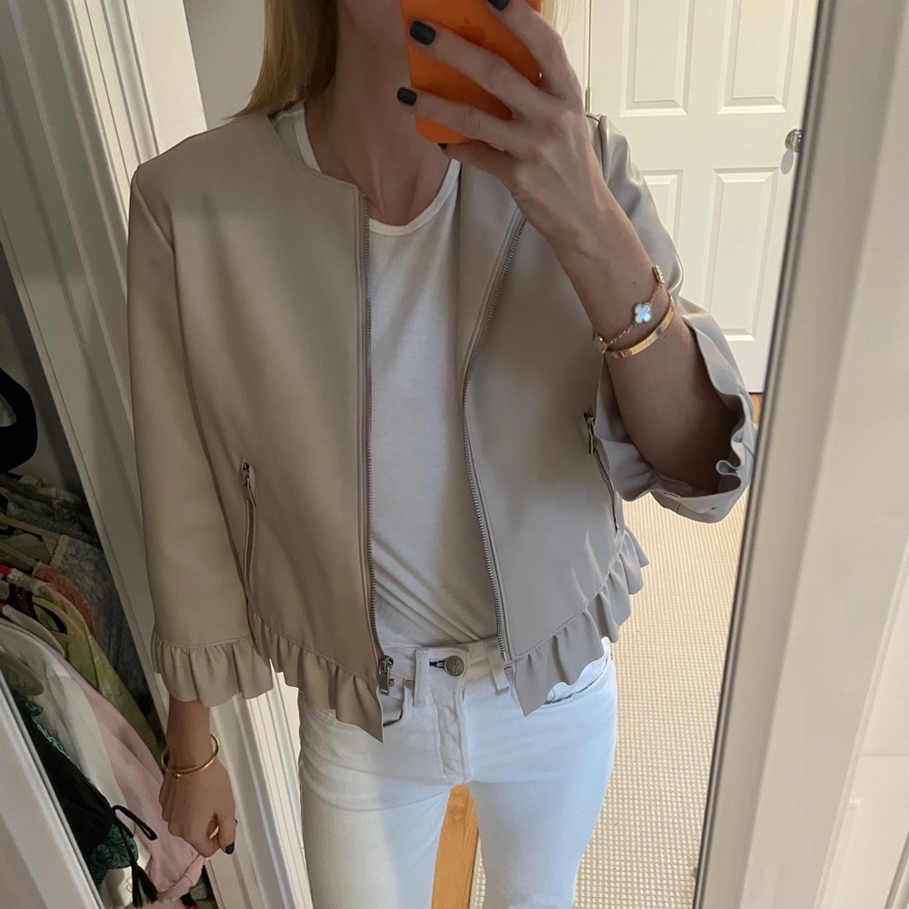 ZARA light pink ruffle jacket